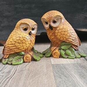 Charming Vintage Pair Of Owls.
